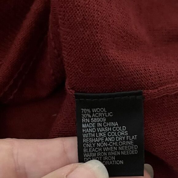 Antonio Melani Maroon Red with black sequin wool blend sweater Size M - Picture 5 of 5